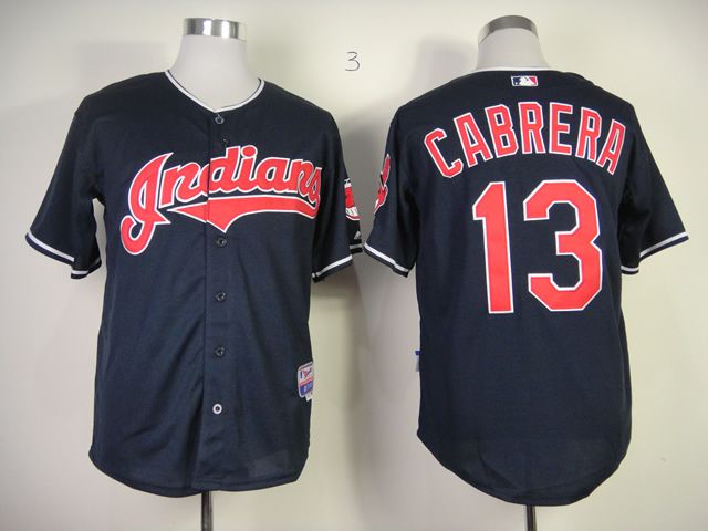 Men Cleveland Indians #13 Cabrera Blue MLB Jerseys->cleveland indians->MLB Jersey